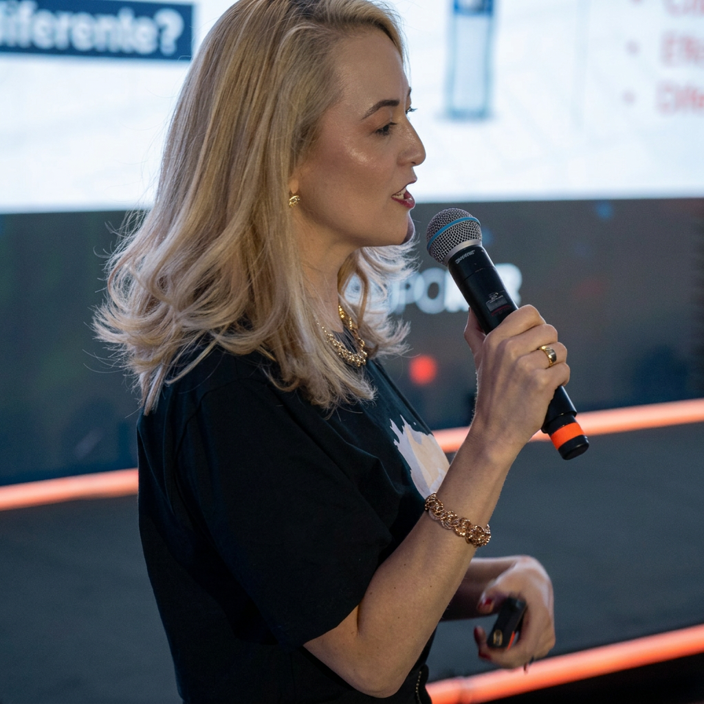 Débora Bettoni em palestra